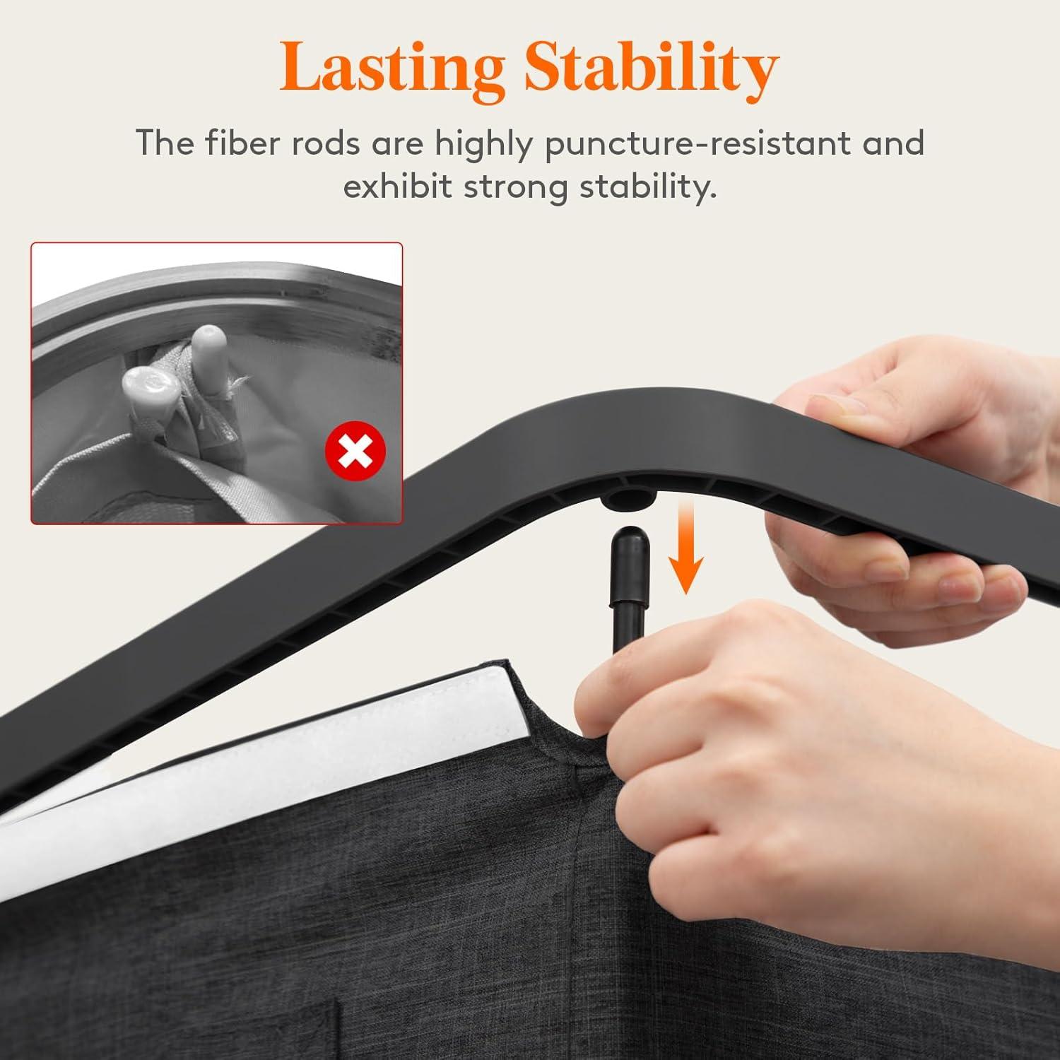 imageLifewit 105L Laundry Basket with Lid Large Laundry Hamper with Plastic Handles and Removable Bag Foldable Tall Dirty Clothes Hampers for Laundry for Laundry Room Bedroom Bathroom Dorm BeigeDark Gray