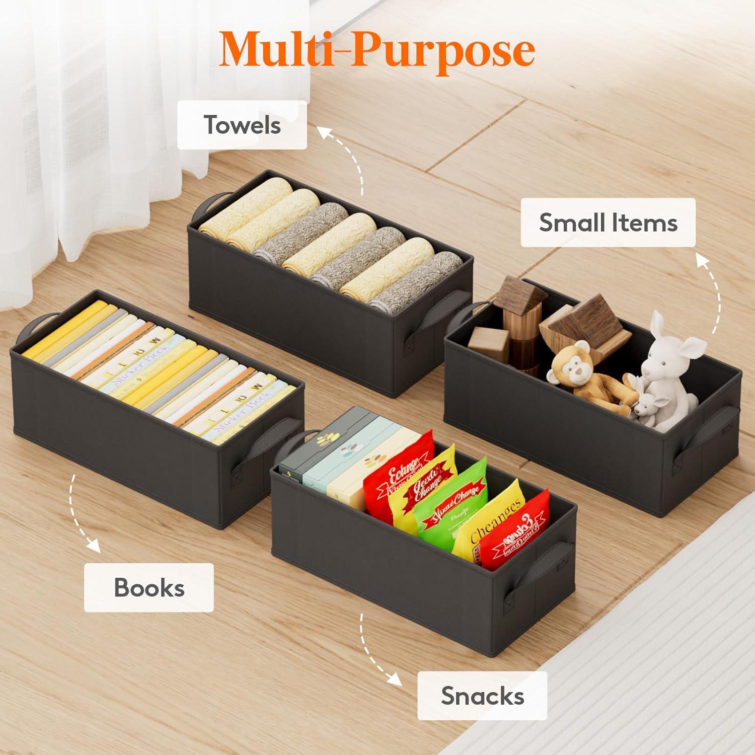 imageLifewit CD Storage Box 4 Packs Stackable CD Holder Organizer Case Foldable CDs Container with Lid Handles Media Organizer Bin for Albums 132quot L x 59quot W x 53quot H Holds up to 120 PCS CDs 30 Each4