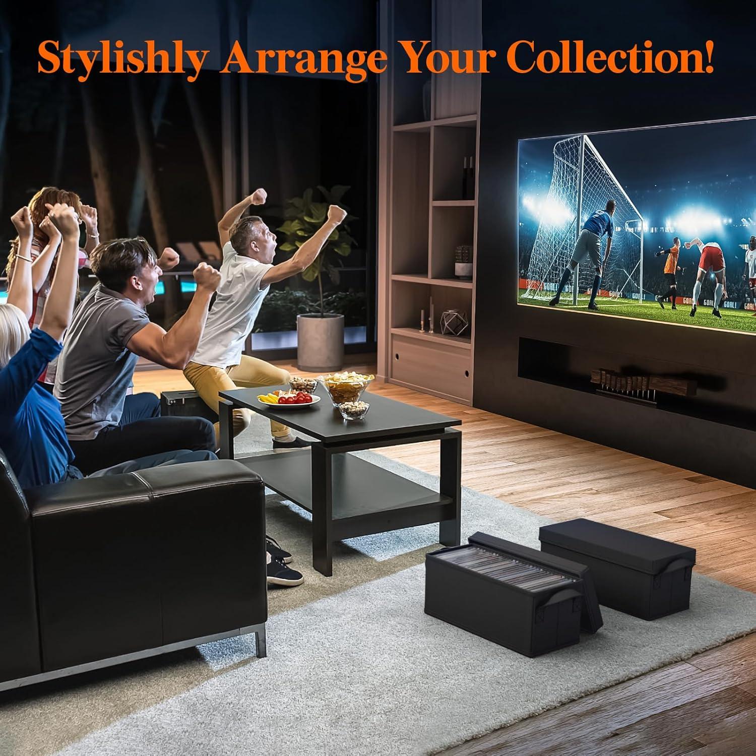 imageLifewit CD Storage Box 4 Packs Stackable CD Holder Organizer Case Foldable CDs Container with Lid Handles Media Organizer Bin for Albums 132quot L x 59quot W x 53quot H Holds up to 120 PCS CDs 30 Each4