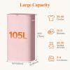 imageLifewit 105L Laundry Basket with Lid Large Laundry Hamper with Plastic Handles and Removable Bag Foldable Tall Dirty Clothes Hampers for Laundry for Laundry Room Bedroom Bathroom Dorm BeigePink