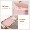 imageLifewit 105L Laundry Basket with Lid Large Laundry Hamper with Plastic Handles and Removable Bag Foldable Tall Dirty Clothes Hampers for Laundry for Laundry Room Bedroom Bathroom Dorm BeigePink