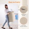 imageLifewit 105L Laundry Basket with Lid Large Laundry Hamper with Plastic Handles and Removable Bag Foldable Tall Dirty Clothes Hampers for Laundry for Laundry Room Bedroom Bathroom Dorm BeigeBeige