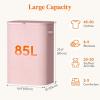 imageLifewit 105L Laundry Basket with Lid Large Laundry Hamper with Plastic Handles and Removable Bag Foldable Tall Dirty Clothes Hampers for Laundry for Laundry Room Bedroom Bathroom Dorm BeigePink