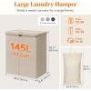 imageLifewit 105L Laundry Basket with Lid Large Laundry Hamper with Plastic Handles and Removable Bag Foldable Tall Dirty Clothes Hampers for Laundry for Laundry Room Bedroom Bathroom Dorm BeigeBeige