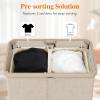 imageLifewit 105L Laundry Basket with Lid Large Laundry Hamper with Plastic Handles and Removable Bag Foldable Tall Dirty Clothes Hampers for Laundry for Laundry Room Bedroom Bathroom Dorm BeigeBeige