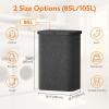 imageLifewit 105L Laundry Basket with Lid Large Laundry Hamper with Plastic Handles and Removable Bag Foldable Tall Dirty Clothes Hampers for Laundry for Laundry Room Bedroom Bathroom Dorm BeigeDark Gray