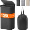 imageLifewit 105L Laundry Basket with Lid Large Laundry Hamper with Plastic Handles and Removable Bag Foldable Tall Dirty Clothes Hampers for Laundry for Laundry Room Bedroom Bathroom Dorm BeigeDark Gray