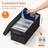 imageLifewit CD Storage Box 4 Packs Stackable CD Holder Organizer Case Foldable CDs Container with Lid Handles Media Organizer Bin for Albums 132quot L x 59quot W x 53quot H Holds up to 120 PCS CDs 30 Each4
