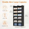 imageLifewit DualRow 6 Tier Shelf Hanging Closet Organizer and Storage Clothes Storage Shelves with 3 Sturdy Hooks for Clothing Organization Foldable Dorm Room Essentials 12 Sections GreyBlack