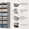 imageLifewit DualRow 6 Tier Shelf Hanging Closet Organizer and Storage Clothes Storage Shelves with 3 Sturdy Hooks for Clothing Organization Foldable Dorm Room Essentials 12 Sections GreyLight Gray