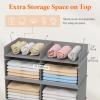 imageLifewit DualRow 6 Tier Shelf Hanging Closet Organizer and Storage Clothes Storage Shelves with 3 Sturdy Hooks for Clothing Organization Foldable Dorm Room Essentials 12 Sections GreyLight Gray