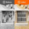 imageLifewit Magnetic Drawer Knife Organizers Insert Kitchen Plastic In Drawer Knife Block Slots for 16 Knives and 1 Sharpening Steel Extra Large Steak Chefs Knives Holder Storage Sets GrayGray