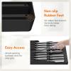 imageLifewit Magnetic Drawer Knife Organizers Insert Kitchen Plastic In Drawer Knife Block Slots for 16 Knives and 1 Sharpening Steel Extra Large Steak Chefs Knives Holder Storage Sets GrayBlack