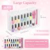 imageLifewit Nail Polish Organizer Case for 36 Bottles with 8 Adjustable Sections Portable Sturdy Gel Nail Polish Storage Holder with 4 Nail Separators Space Saver for Display Travel 2 Pack Clear2