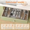 imageLifewit Silverware Organizer Plastic Kitchen Utensil Drawer Tray Cutlery Flatware Storage Holder for Spoons Forks Knives 20 x 16 Inches 8 Compartment Gray321 x 165 x 2 IN
