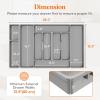 imageLifewit Silverware Organizer Plastic Kitchen Utensil Drawer Tray Cutlery Flatware Storage Holder for Spoons Forks Knives 20 x 16 Inches 8 Compartment Gray282 x 165 x 2 IN