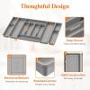 imageLifewit Silverware Organizer Plastic Kitchen Utensil Drawer Tray Cutlery Flatware Storage Holder for Spoons Forks Knives 20 x 16 Inches 8 Compartment Gray321 x 165 x 2 IN