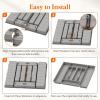 imageLifewit Silverware Organizer Plastic Kitchen Utensil Drawer Tray Cutlery Flatware Storage Holder for Spoons Forks Knives 20 x 16 Inches 8 Compartment Gray203 x 165 x 2 IN