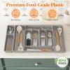 imageLifewit Silverware Organizer Plastic Kitchen Utensil Drawer Tray Cutlery Flatware Storage Holder for Spoons Forks Knives 20 x 16 Inches 8 Compartment Gray282 x 165 x 2 IN