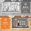 imageLifewit Silverware Organizer Plastic Kitchen Utensil Drawer Tray Cutlery Flatware Storage Holder for Spoons Forks Knives 20 x 16 Inches 8 Compartment Gray282 x 165 x 2 IN