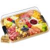imageLifewit 6 Compartment Melamine Charcuterie Board 11 x 14 Inch Portable Cheese Board with Plastic Lockable Clear Lid Serving Platter with Cover for Snacks Fruit Appetizers1 Compartment