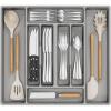 imageLifewit Silverware Organizer Plastic Kitchen Utensil Drawer Tray Cutlery Flatware Storage Holder for Spoons Forks Knives 20 x 16 Inches 8 Compartment Gray203 x 165 x 2 IN