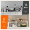 imageLifewit Cabinet Shelf Organizer Expandable From 118 to 157 inches Countertop Kitchen Shelves Plastic Shelf Riser for Pantry Kitchen Storage and Spice Rack Set of 2 White3