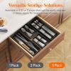 imageLifewit Compact Silverware Organizer for Kitchen Drawer Narrow Flatware Tray Holder Plastic Cutlery Spoons Forks and Knives Storage WhiteampampGray 1 PackBlack
