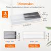 imageLifewit Compact Silverware Organizer for Kitchen Drawer Narrow Flatware Tray Holder Plastic Cutlery Spoons Forks and Knives Storage WhiteampampGray 1 PackGrayWhite