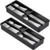 imageLifewit Compact Silverware Organizer for Kitchen Drawer Narrow Flatware Tray Holder Plastic Cutlery Spoons Forks and Knives Storage WhiteampampGray 1 PackBlack