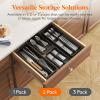 imageLifewit Compact Silverware Organizer for Kitchen Drawer Narrow Flatware Tray Holder Plastic Cutlery Spoons Forks and Knives Storage WhiteampampGray 1 PackBlack