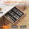 imageLifewit Compact Silverware Organizer for Kitchen Drawer Narrow Flatware Tray Holder Plastic Cutlery Spoons Forks and Knives Storage WhiteampampGray 1 PackBlack