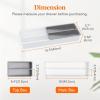 imageLifewit Compact Silverware Organizer for Kitchen Drawer Narrow Flatware Tray Holder Plastic Cutlery Spoons Forks and Knives Storage WhiteampampGray 1 PackGrayWhite