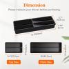 imageLifewit Compact Silverware Organizer for Kitchen Drawer Narrow Flatware Tray Holder Plastic Cutlery Spoons Forks and Knives Storage WhiteampampGray 1 PackBlack