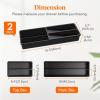 imageLifewit Compact Silverware Organizer for Kitchen Drawer Narrow Flatware Tray Holder Plastic Cutlery Spoons Forks and Knives Storage WhiteampampGray 1 PackBlack