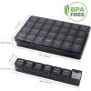 imageLifewit Monthly Pill Organizer 28 Day Pill Box 4 Weeks One Month Pill Cases Large Compartments Medicine Organizer for Vitamins Fish Oils Supplements PinkBlack