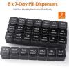 imageLifewit Monthly Pill Organizer 28 Day Pill Box 4 Weeks One Month Pill Cases Large Compartments Medicine Organizer for Vitamins Fish Oils Supplements PinkBlack