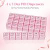 imageLifewit Monthly Pill Organizer 28 Day Pill Box 4 Weeks One Month Pill Cases Large Compartments Medicine Organizer for Vitamins Fish Oils Supplements PinkPink