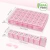 imageLifewit Monthly Pill Organizer 28 Day Pill Box 4 Weeks One Month Pill Cases Large Compartments Medicine Organizer for Vitamins Fish Oils Supplements PinkPink