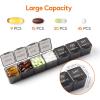 imageLifewit Monthly Pill Organizer 28 Day Pill Box 4 Weeks One Month Pill Cases Large Compartments Medicine Organizer for Vitamins Fish Oils Supplements PinkBlack