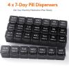 imageLifewit Monthly Pill Organizer 28 Day Pill Box 4 Weeks One Month Pill Cases Large Compartments Medicine Organizer for Vitamins Fish Oils Supplements PinkBlack