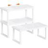 imageLifewit Cabinet Shelf Organizer Expandable From 118 to 157 inches Countertop Kitchen Shelves Plastic Shelf Riser for Pantry Kitchen Storage and Spice Rack Set of 2 White3