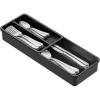 imageLifewit Compact Silverware Organizer for Kitchen Drawer Narrow Flatware Tray Holder Plastic Cutlery Spoons Forks and Knives Storage WhiteampampGray 1 PackBlack