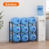 imageLifewit 5 Gallon Water Jug Holder 3 Tier Water Bottle Stand Heavy Duty Water Dispenser Rack with 3 Slots for Gallon Jugs Detachable Water Storage Shelf Organizer for Home Living Room Office Black9slot