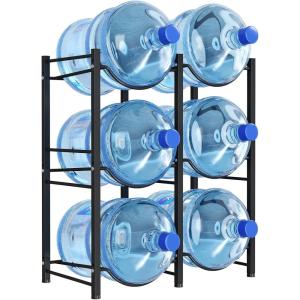 imageLifewit 5 Gallon Water Jug Holder 3 Tier Water Bottle Stand Heavy Duty Water Dispenser Rack with 3 Slots for Gallon Jugs Detachable Water Storage Shelf Organizer for Home Living Room Office Black6slot
