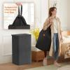 imageLifewit 100L Laundry Hamper with Lid Large Laundry Basket with Lid Handles and 2 Removable Bags Tall Foldable Dirty Clothes Hamper for Laundry Room Bathroom Dorm Bedroom Dark GrayDark Gray