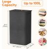 imageLifewit 100L Laundry Hamper with Lid Large Laundry Basket with Lid Handles and 2 Removable Bags Tall Foldable Dirty Clothes Hamper for Laundry Room Bathroom Dorm Bedroom Dark GrayDark Gray
