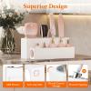imageLifewit Hair Tools Organizer for Vanity Countertop Blow Dryer Holder Acrylic Hot Tool Organizer for Hair Dryer Brush Curling Iron Straightener in Bathroom 4 Stainless Cups WhiteWhite
