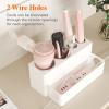 imageLifewit Hair Tools Organizer for Vanity Countertop Blow Dryer Holder Acrylic Hot Tool Organizer for Hair Dryer Brush Curling Iron Straightener in Bathroom 4 Stainless Cups WhiteWhite