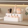 imageLifewit Hair Tools Organizer for Vanity Countertop Blow Dryer Holder Acrylic Hot Tool Organizer for Hair Dryer Brush Curling Iron Straightener in Bathroom 4 Stainless Cups WhiteWhite
